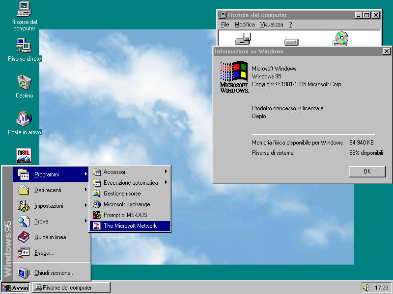 Windows 95 - Clicca per ingrandire...