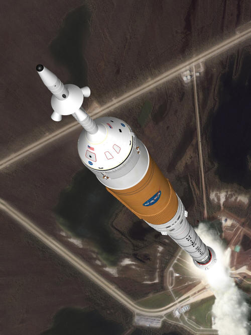 Il razzo vettore Ares I, con equipaggio umano, del programma Constellation