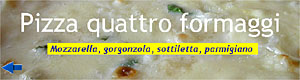 Pizza quattro formaggi - Mozzarella, gorgonzola, sottiletta, parmigiano